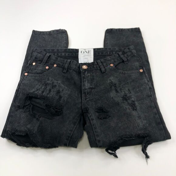 One Teaspoon Trashed Free Birds 28 (Fit 33W 26.5L) Mid Rise Distressed Jean - Picture 3 of 11